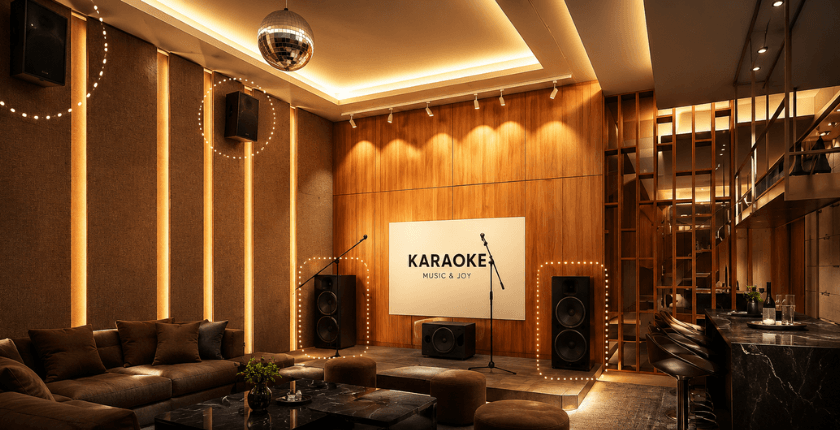 Cách bố trí loa karaoke trong phòng khách